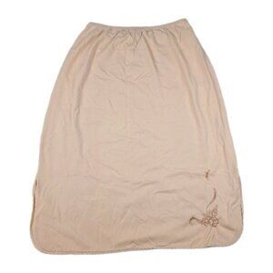 Vintage Vassarette Skirt Half Slip Women's Medium Beige side Slits